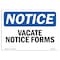 Signmission OSHA Notice Sign, 3.5" Height, Vacate Notice Forms Sign, 5" X 3.5", Landscape OS-NS-D-35-L-18853 - alternate 1